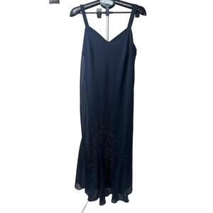 Vintage Y2K‎ R&M Richards Beaded Flared Hem Midi Dress Size 14